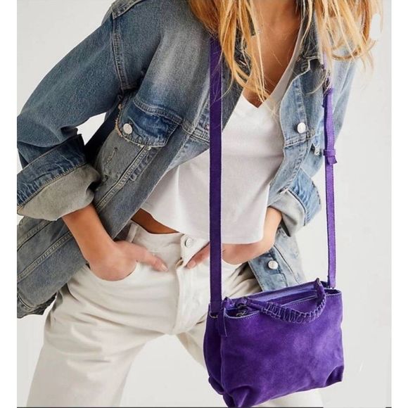 Free People | Bags | Free People Suede Leather Crossbody Bag Regency ...